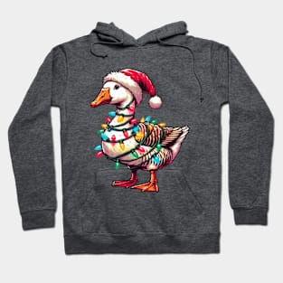 Santa Duck Lights Christmas Hoodie